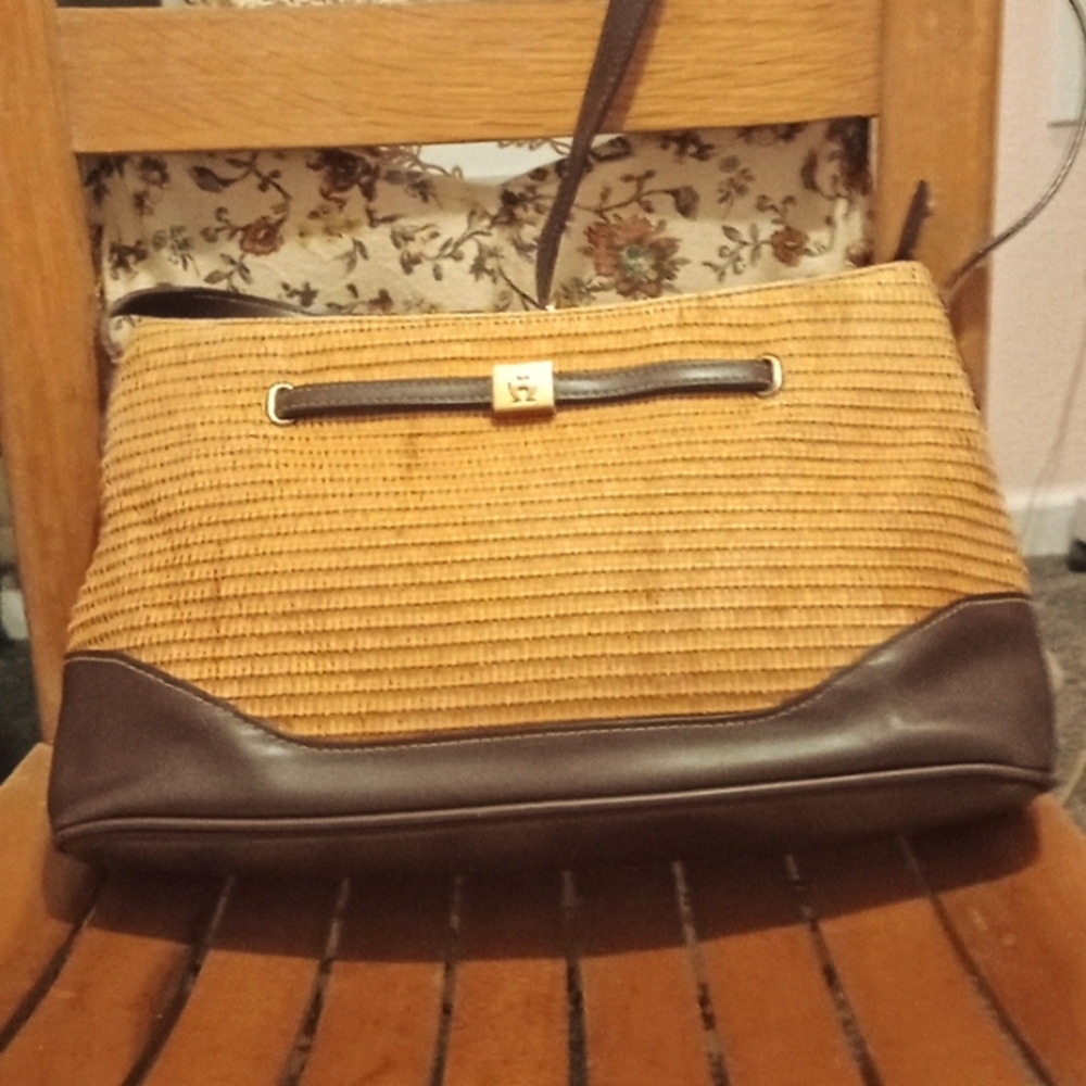 Vintage Etienne Aigner Shoulder Straw Bag
